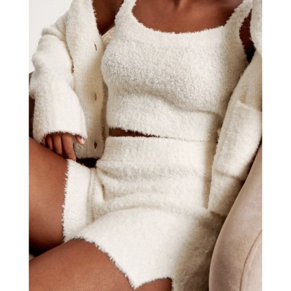 Abercrombie & Fitch Other - Abercrombie & Fitch Boucle Tank Shorts Lounge Set Cream Size XS Sleep Relax Cozy